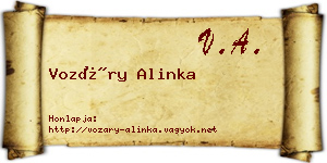 Vozáry Alinka névjegykártya